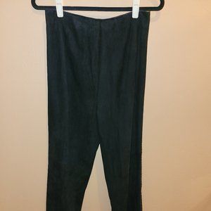 #147 Jose Luis Black Suede Trousers; Size 34.